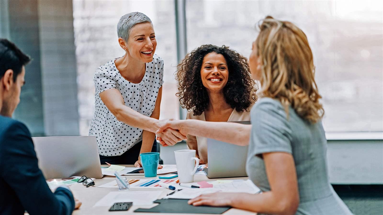 Women shaking hands