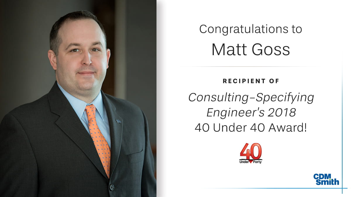 Matt Goss CSE 40 under 40 Award