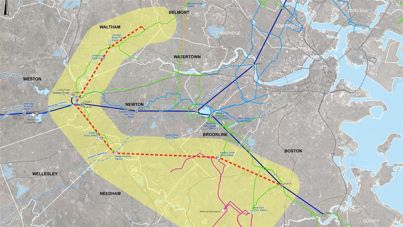 MWRA water system map