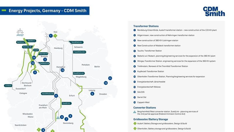 Overview of CDM Smith's Energy Projects in Germany