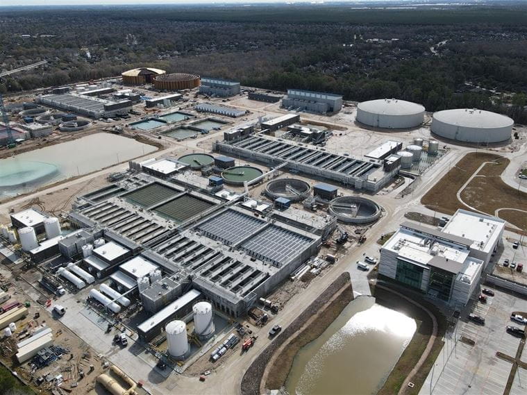 Drone photo of the Houston NEWPP project from above