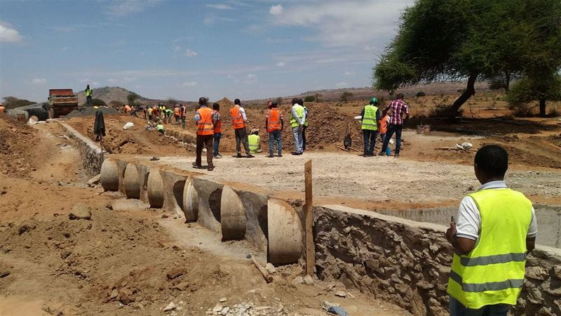 Tanzanian construction rehabilitating rural roads